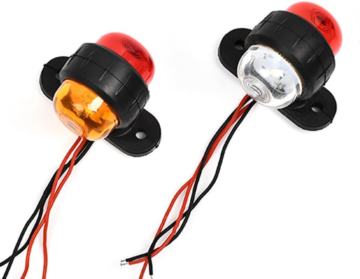 2 stuks LED begrenzingslichten 12 volt positielichten vrachtwagen auto aanhanger - veilige verlichting voor je voertuig, rood en wit, rood en geel