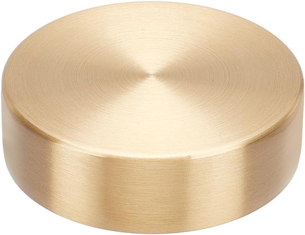 PandaHall Rond blok presse-papier, Chinese kalligrafie presse-papier messing gouden kalligrafie gereedschap metaal papier gewicht vasthouden papier plat desktop thuiskantoor, 5 x 1,5 cm/1,96 x 0,59