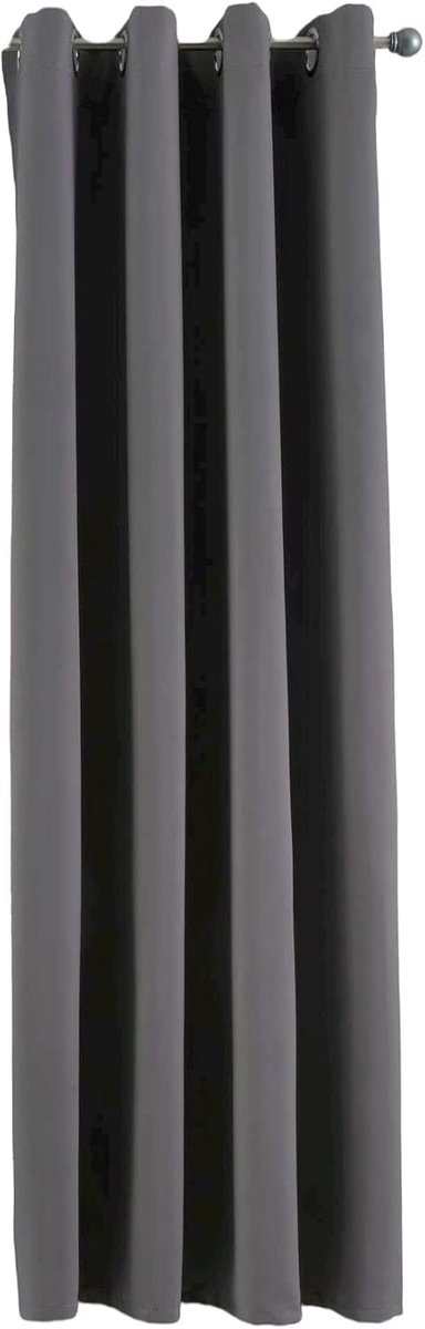 Ondoorzichtig "Newyork" 201920600, 1-pack thermo-gordijn, verduisteringsgordijn, verduisteringsgordijn, geluidsisolerend, Öko-Tex-standaard, donkergrijs