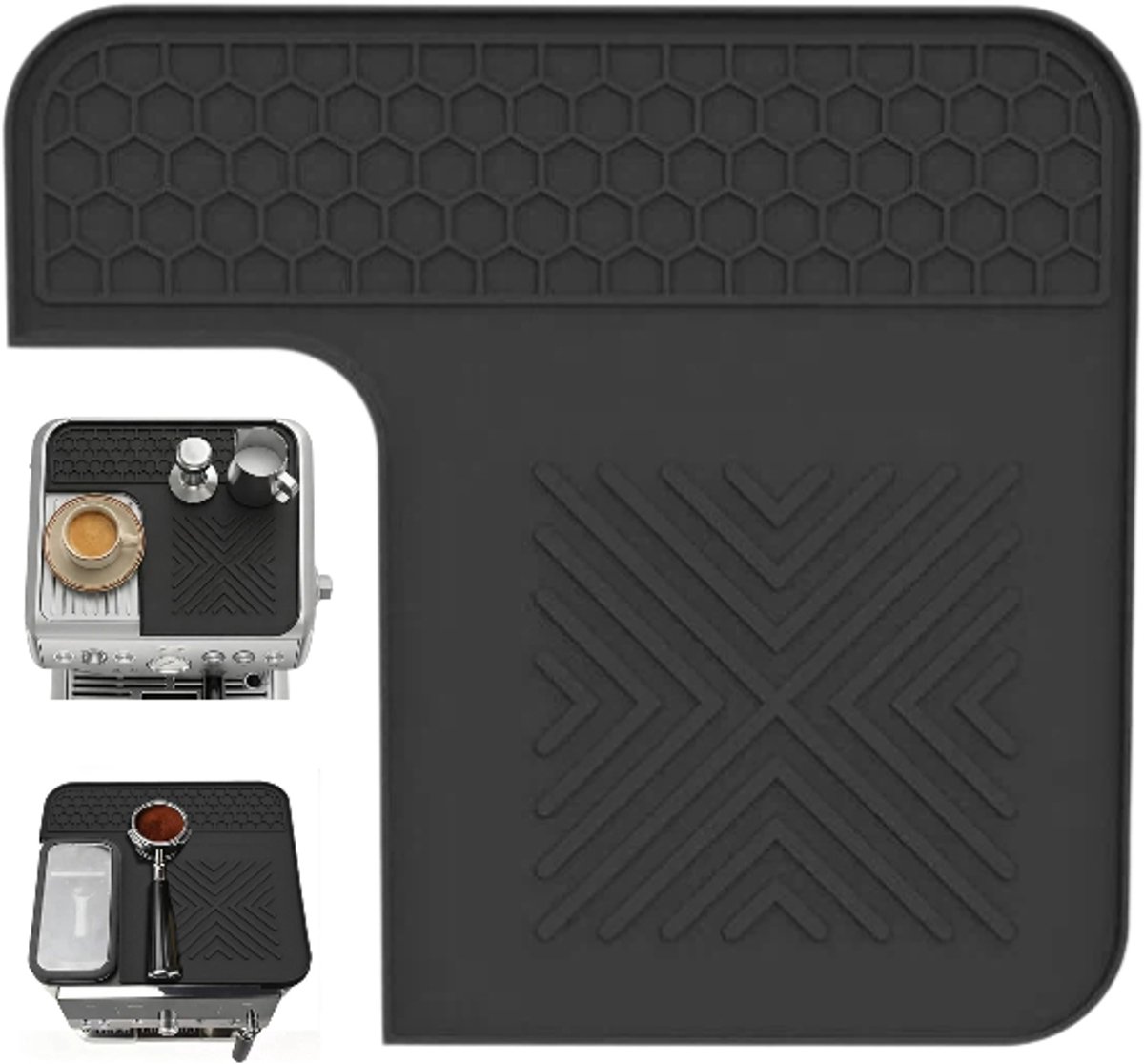 1 stuk - Siliconen afdekmat voor koffiemachine - Tampermat - Afvoermat-Bovenste kussen voor koffiemachine- Zwart - 309*288*12,5 mm - Geschikt voor Ninja ES601, ES701 en Blevia 870/880 espressomachines