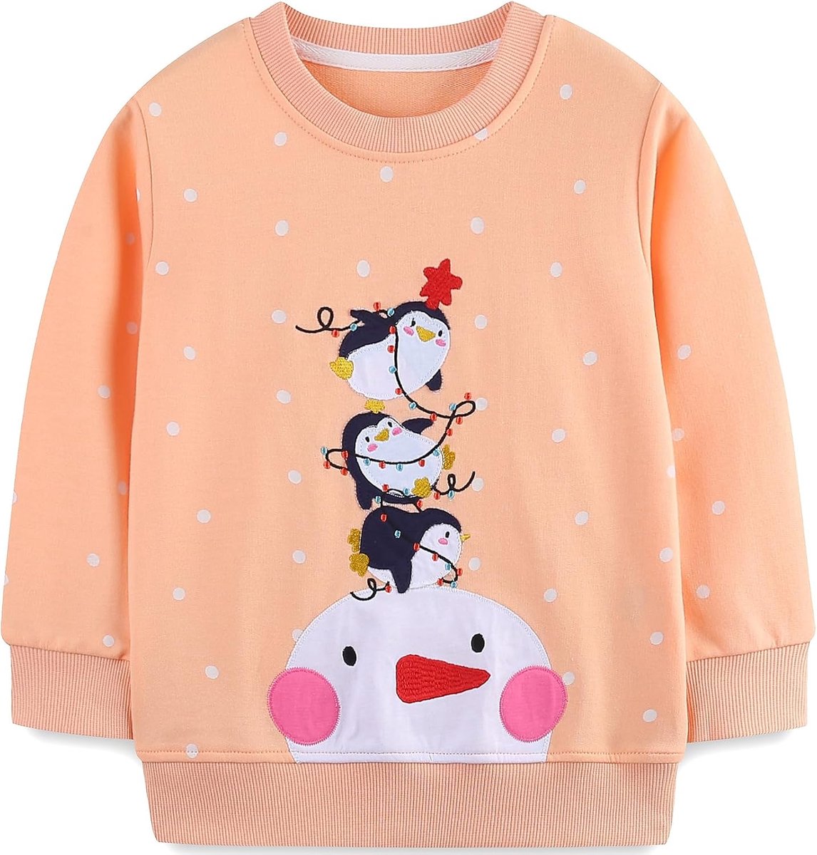Meisjessweatshirt voor kinderen, Kerstmis, cartoon, pullover, katoen, lange mouwen, top, maat 92-122, 1-7 jaar