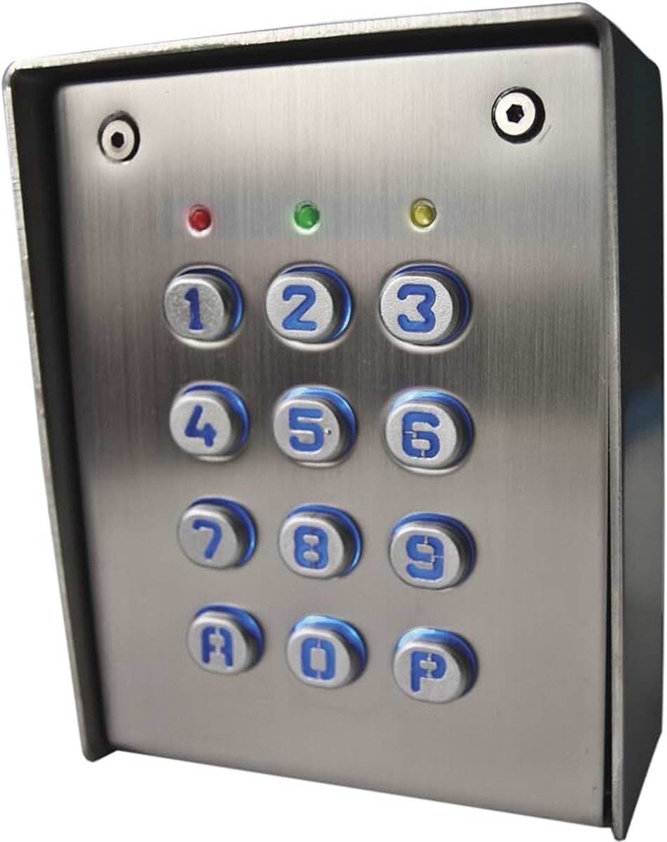 SU2-SAB-TME 2-relais-toetsenbord, metalen toetsen, behuizing, roestvrij staal, grijs