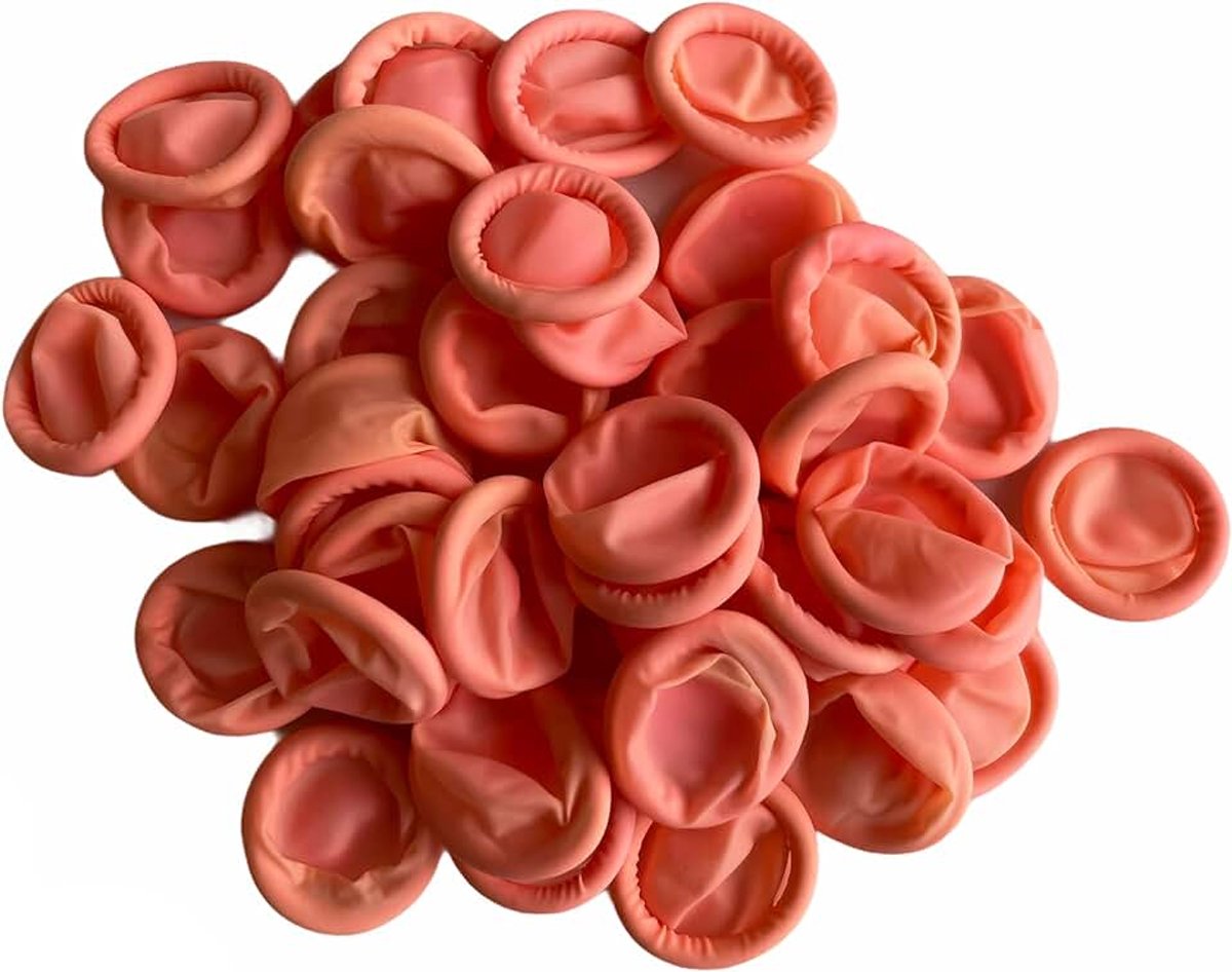 Anti-statische Latex Rubber Fingercots Roze Watchmakers Maat S 100st