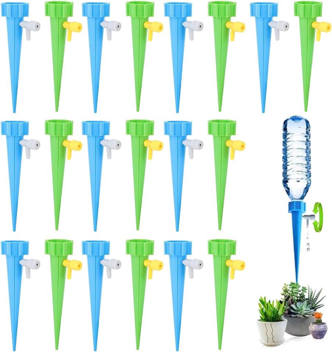 Automatische Irrigatieset, 20 Stuks Automatische Irrigatie, Instelbare Irrigatieapparaten, Instelbare Irrigatiespikes, voor Potplanten, Tuinplanten En Vakantie
