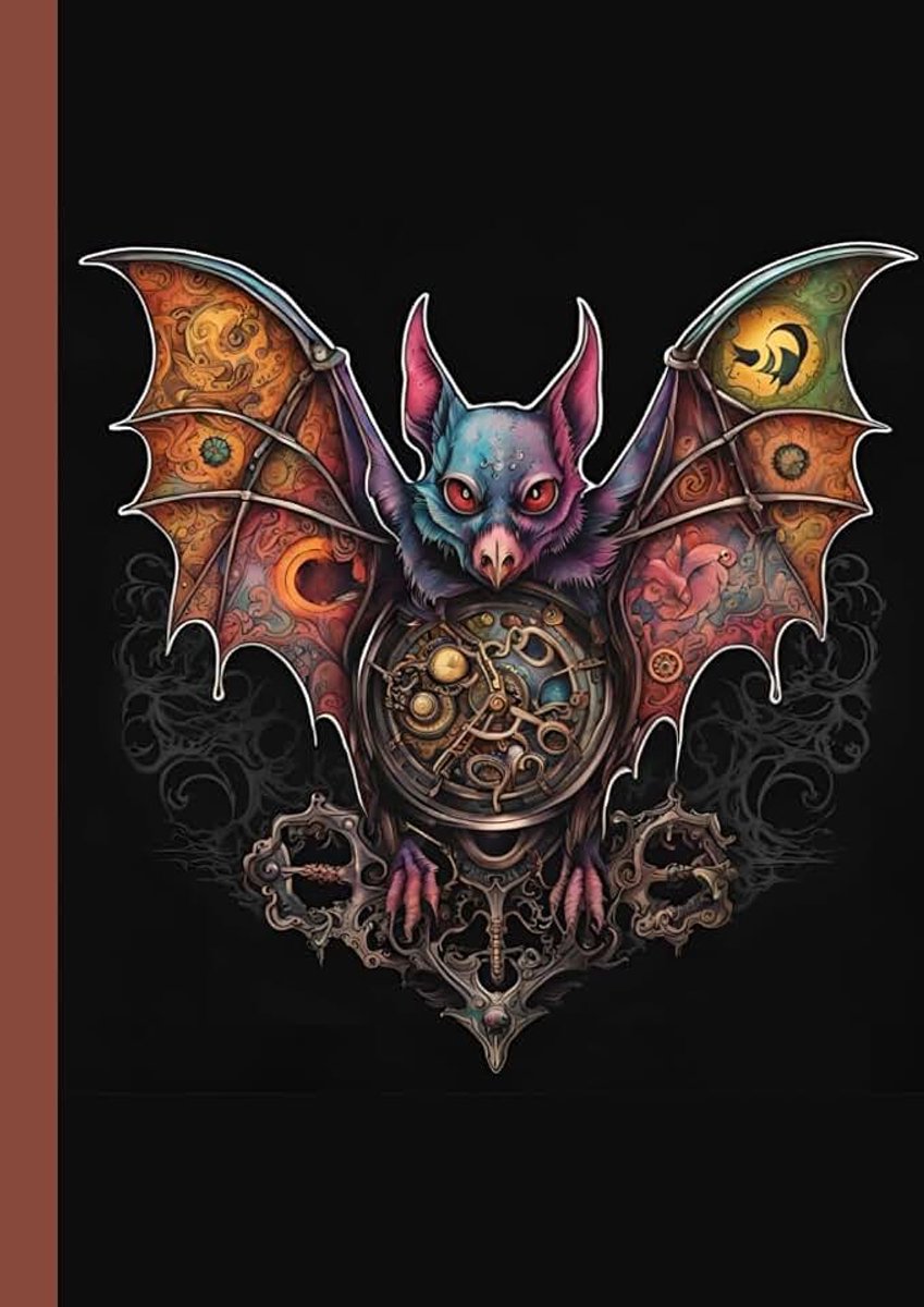 Multi Coloured Bat 6: lined paper 106 pages