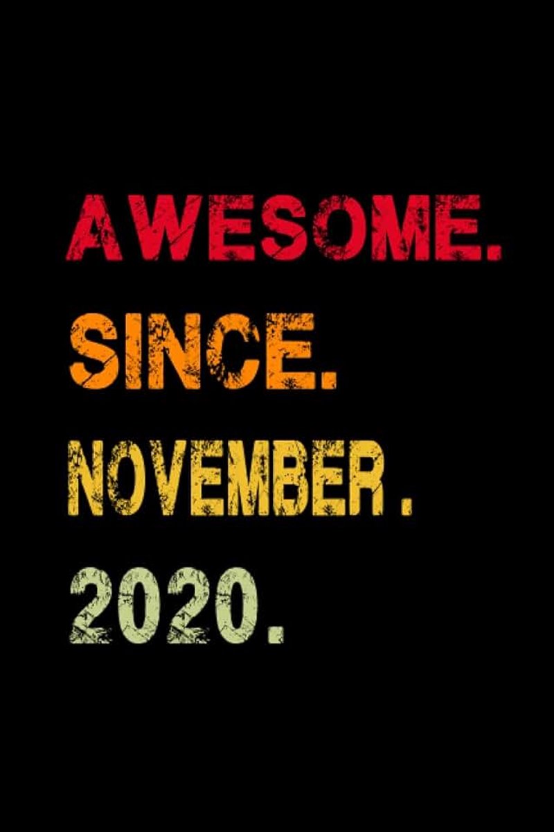 Awesome Since 2020 Notebook: Happy Birthday Gift For you: Blank Lined Journal 6x9