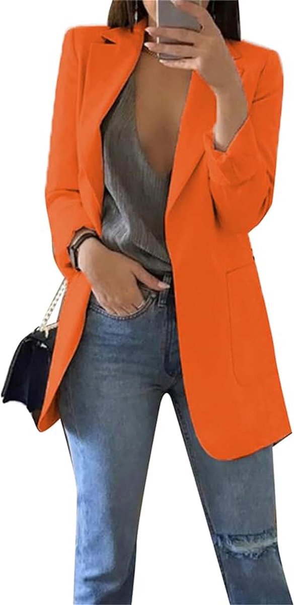 Lente Kort Mouw Jakje Met Dubbele Zijzak Elegante Lange Mouwen Blazer Fashion Pak Mode Pak Trenchcoat