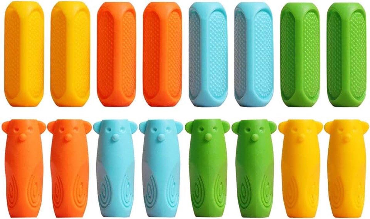 16 stuks pennenhouders voor kinderen, kleurpengreep set, schrijfhulp, correctie, adget voor pengreep