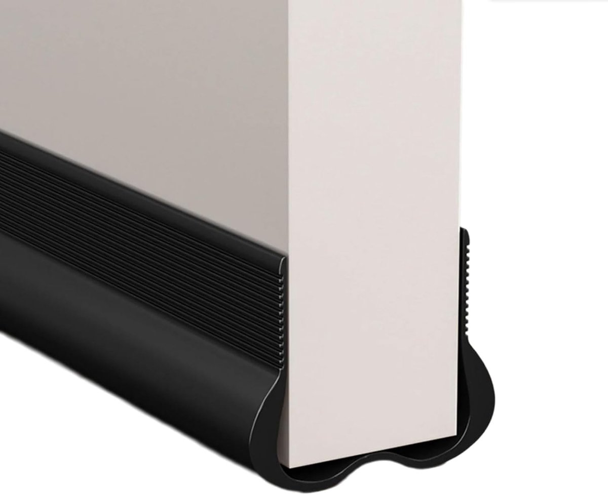 Deurtochtstopper - PVC Deurdichting met Geluidsisolatie - Tochtstop en Warmtebescherming - Zwart - 93 cm