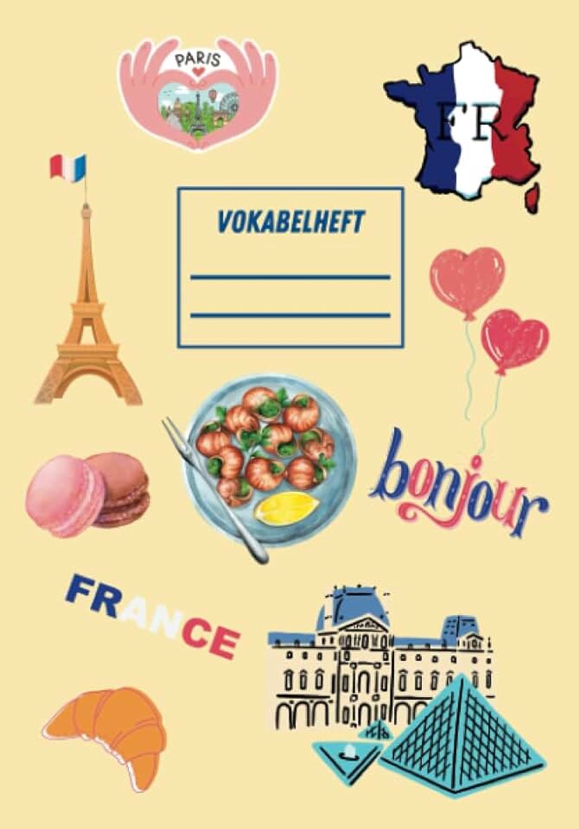 Liniert, 2 Spalten, Lineatur 53, 108 Seiten, glänzendes Softcover, Motiv: Frankreich)