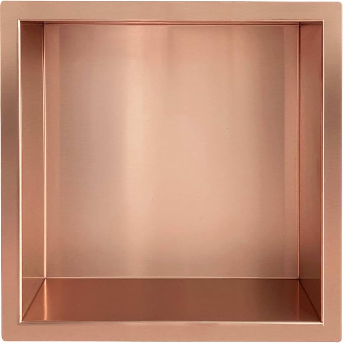 Inbouwnis 30x30x7 cm Geborsteld koper