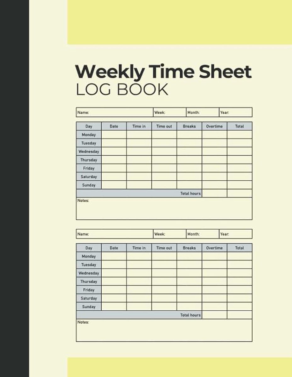 Time Sheet Log Book: Work Time Record Book / Work Hours Log / Employee Time Log / In And Out Sheet / Log Book for recording working hours