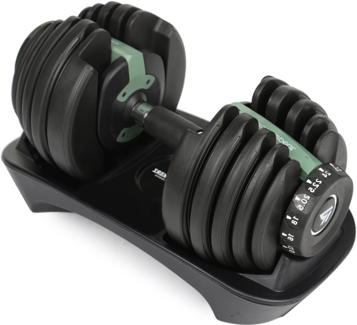 Rockerz Verstelbare Dumbbell 24 kg - 15 Gewichtsniveaus - 2,5 tot 24 kg - Met houder - Halterset - Dumbbell - Krachttraining - Zwart
