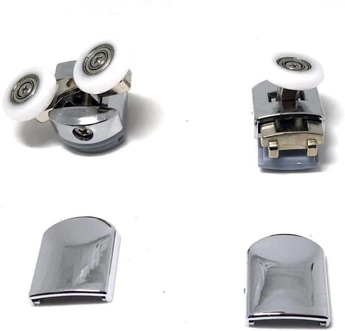 Douchecabine wieltjes - Zinklegering - 25 mm Diameter - Voor Douchewand Deur - Set van 8 Stuks