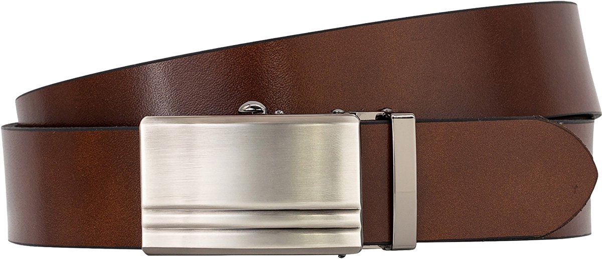 LINDENMANN leren heren riem - cognac