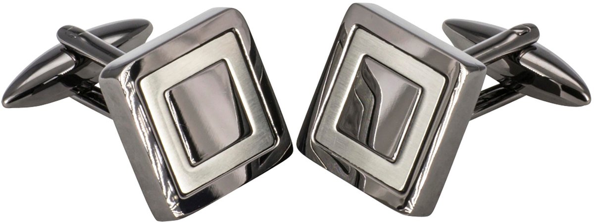LINDENMANN heren manchetknopen gunmetal - donkergrijs