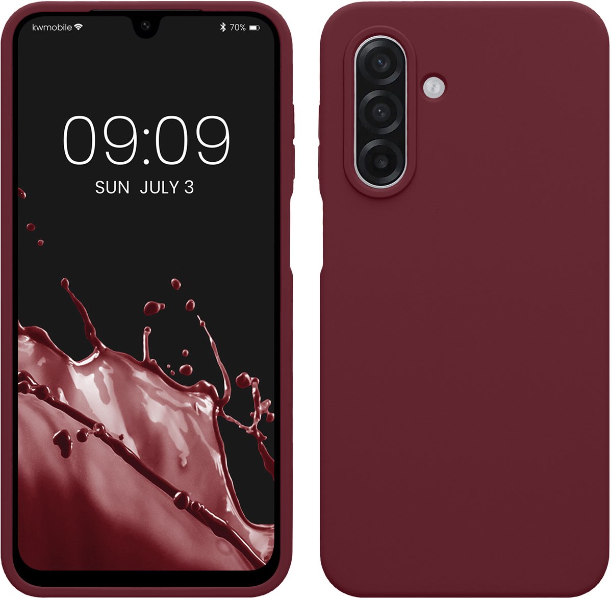 kwmobile telefoonhoesje geschikt voor Samsung Galaxy A18 4G / 5G - Hoesje met siliconen coating - Smartphone case in bordeaux-violet