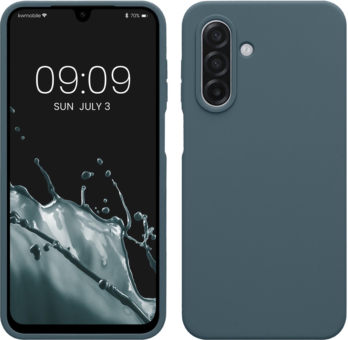 kwmobile telefoonhoesje geschikt voor Samsung Galaxy A18 4G / 5G - Hoesje met siliconen coating - Smartphone case in leisteen