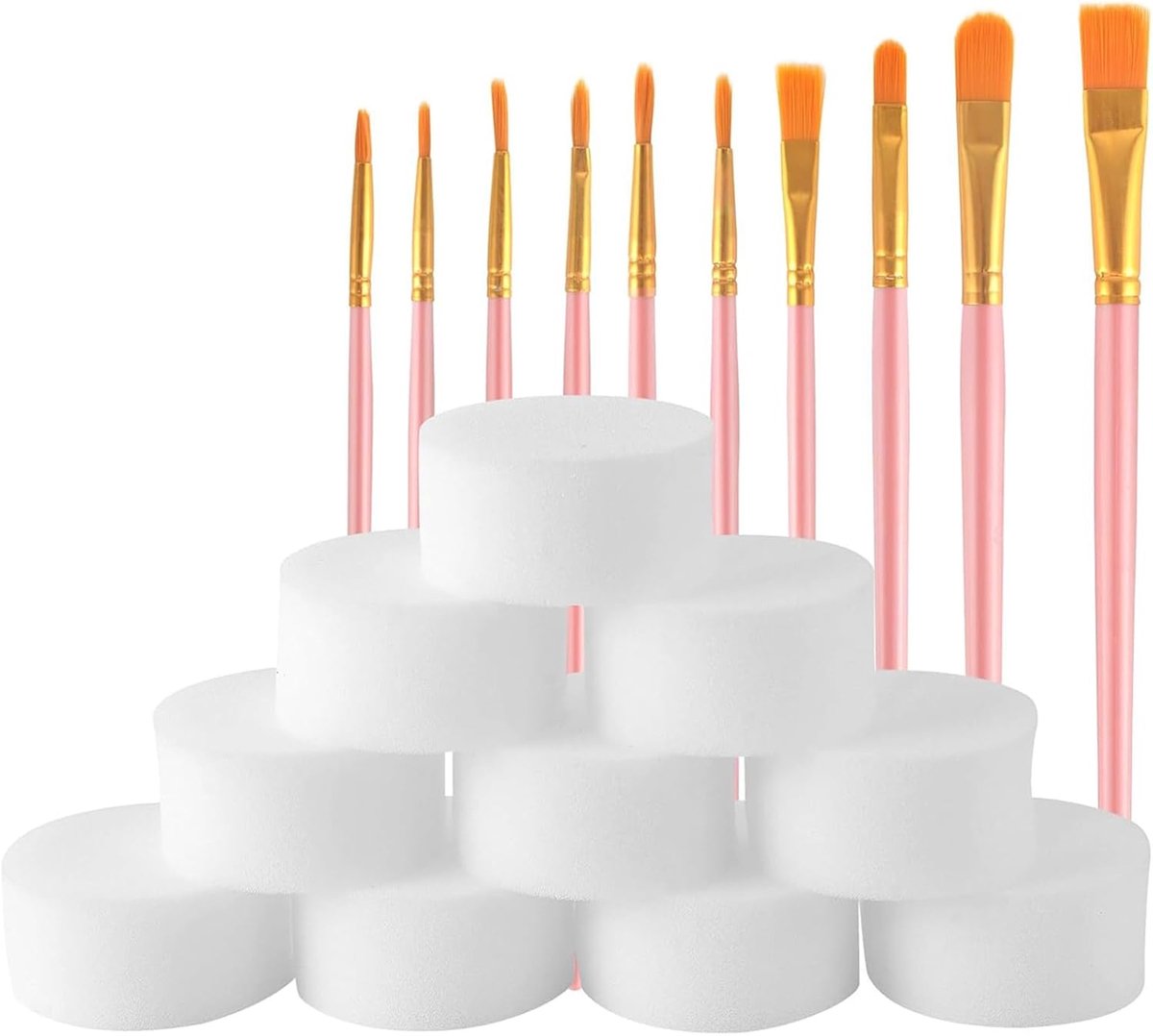10 stuks make-upsponzen voor kindermake-up, sponzen, make-upkwastenset, acrylverf, make-upspons, kinderschminken voor theatermake-up, kinderschmink, carnaval, lichaamsbeschildering