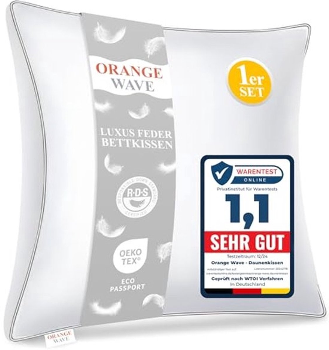 Luxueuze Sierkussen 50x50cm - Zachte en Ademende Kussen van Dons met Hotelkwaliteit, Oeko-Tex Gecertificeerd, Hypoallergeen en Machinewasbaar
