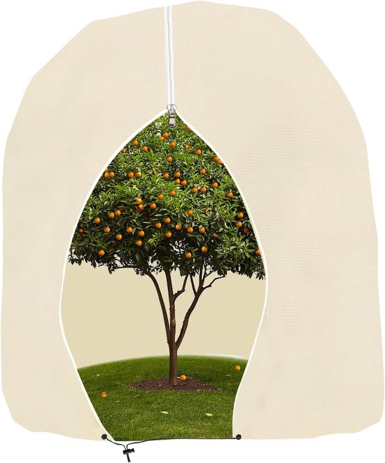 Plantenbescherming voor de winter, winterbescherming voor potplanten, met ritssluiting en trekkoord, herbruikbaar, vorstbescherming, voor palmen, potplanten, bloemenbescherming, 200 x 240 cm