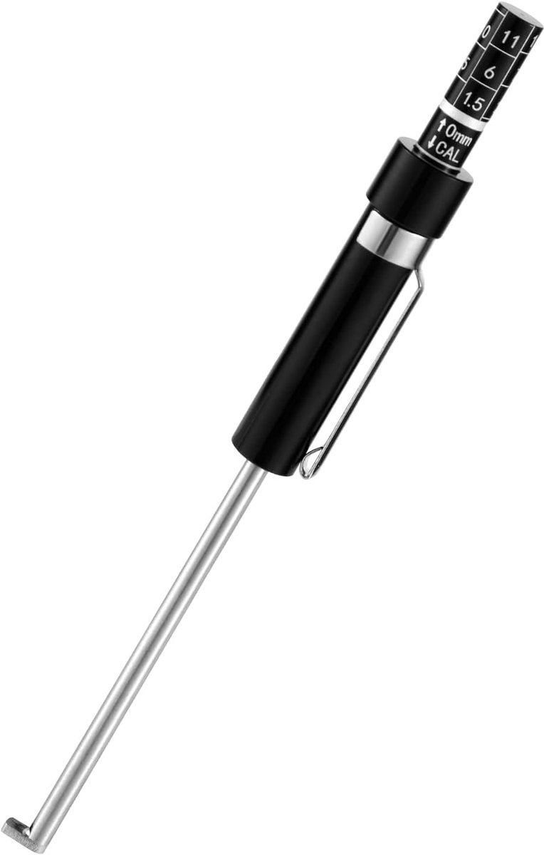 15,5x1,3cm Remblokdiktemeter met Schaal Rembloktester Remblokmeter voor Interne Externe Remblokkenmeting(Zwart)