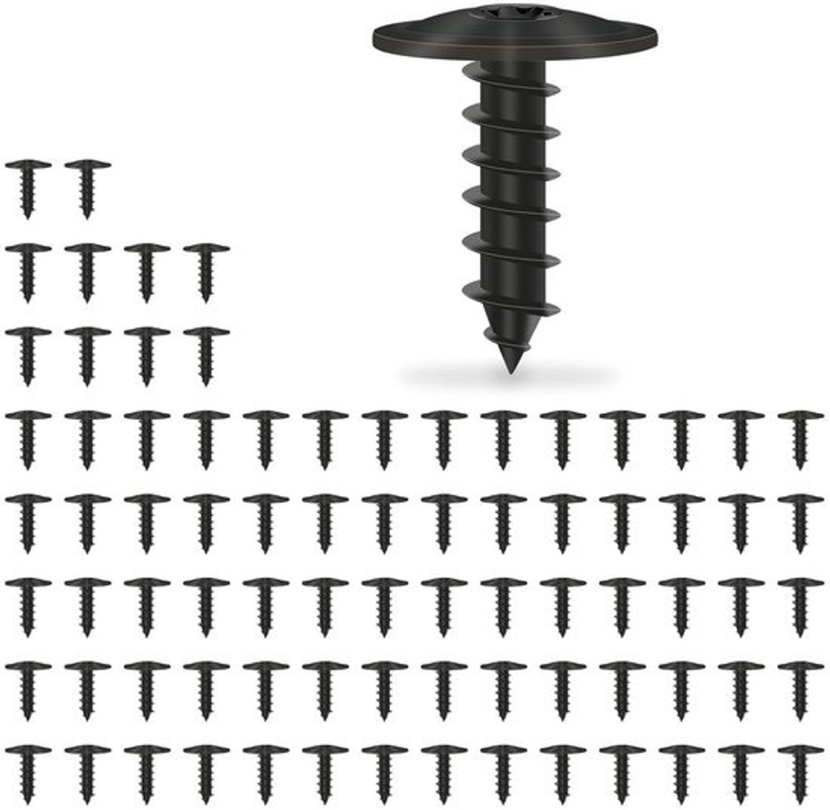 Pack of 80 M5 x 16 mm Body Screws Torx Self Tapping Screws Black for Car Mudguards Wheel Bends Bumper Grille Manganese - ShopVlot