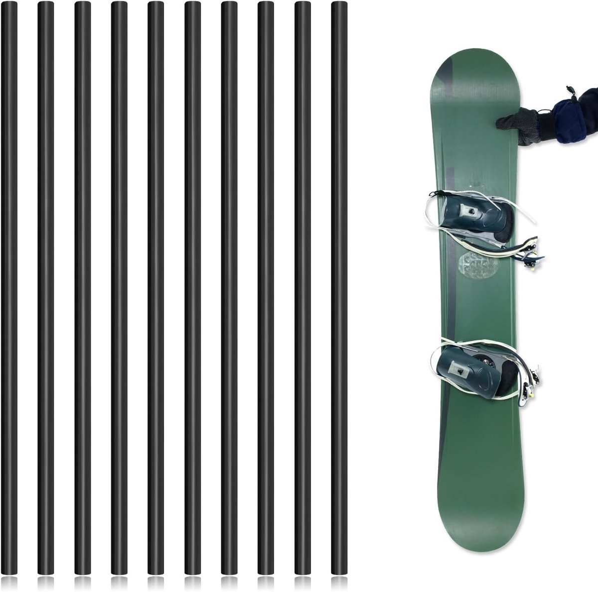 10st Ptex Ski Reparatieset, 6mm Ptex Reparatiestokken Snowboard Reparatieset Snowboard Basis Reparatie Ptex Snowboard Reparatiestok voor het Beschermen van Ski's en Snowboard(Zwart)
