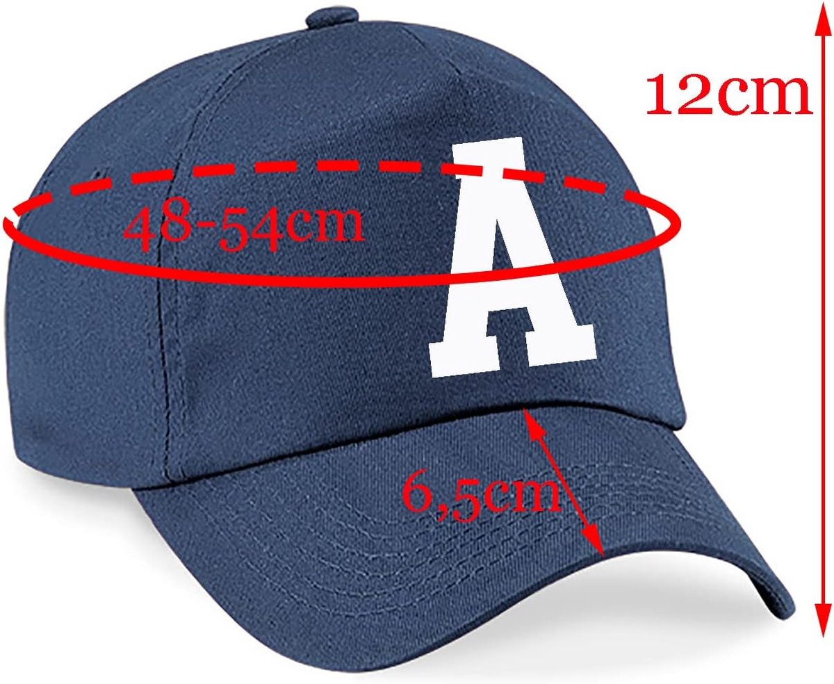 Zonnehoed voor kinderen, katoen, marineblauw, A-Z, kinderen, school, kinderen, hoed, sport, jongens, meisjes, baseball, verstelbaar, G, one size