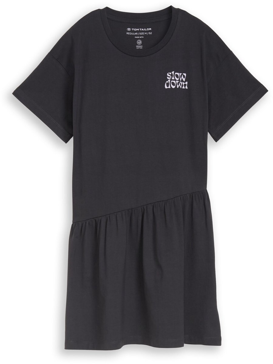 Tom Tailor - Mini-jurk met print - Maat 176 - coal grey