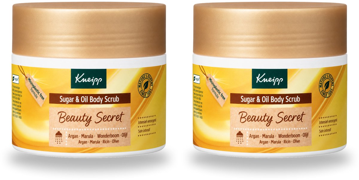2 x Kneipp - Body scrub - Sugar & Oil - Beauty Secret - 200 ml - Voordeelverpakking - 2 stuks