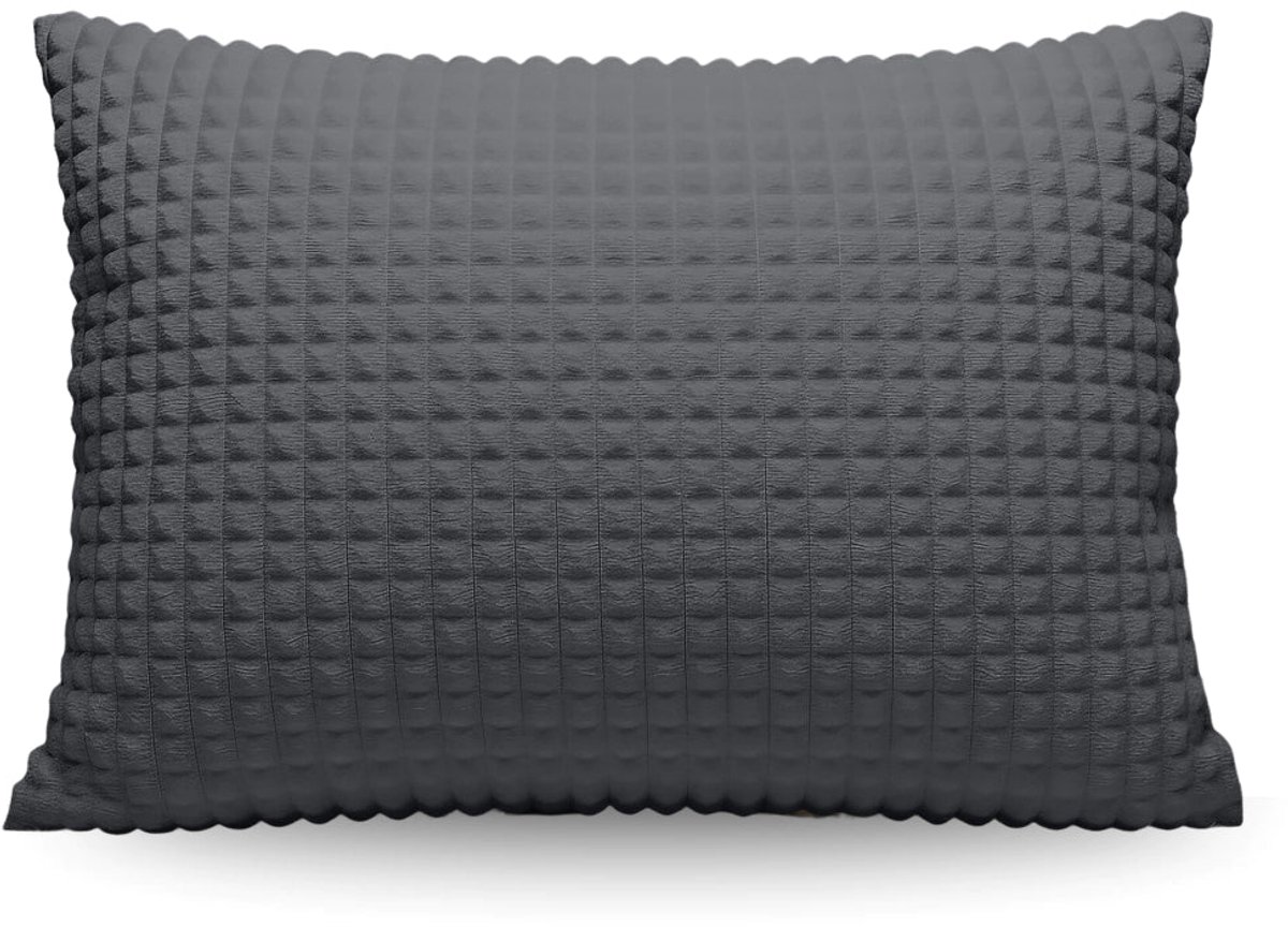 Zelesta Special Teddy Check Kussensloop Set van 2 - Antraciet 80x80cm