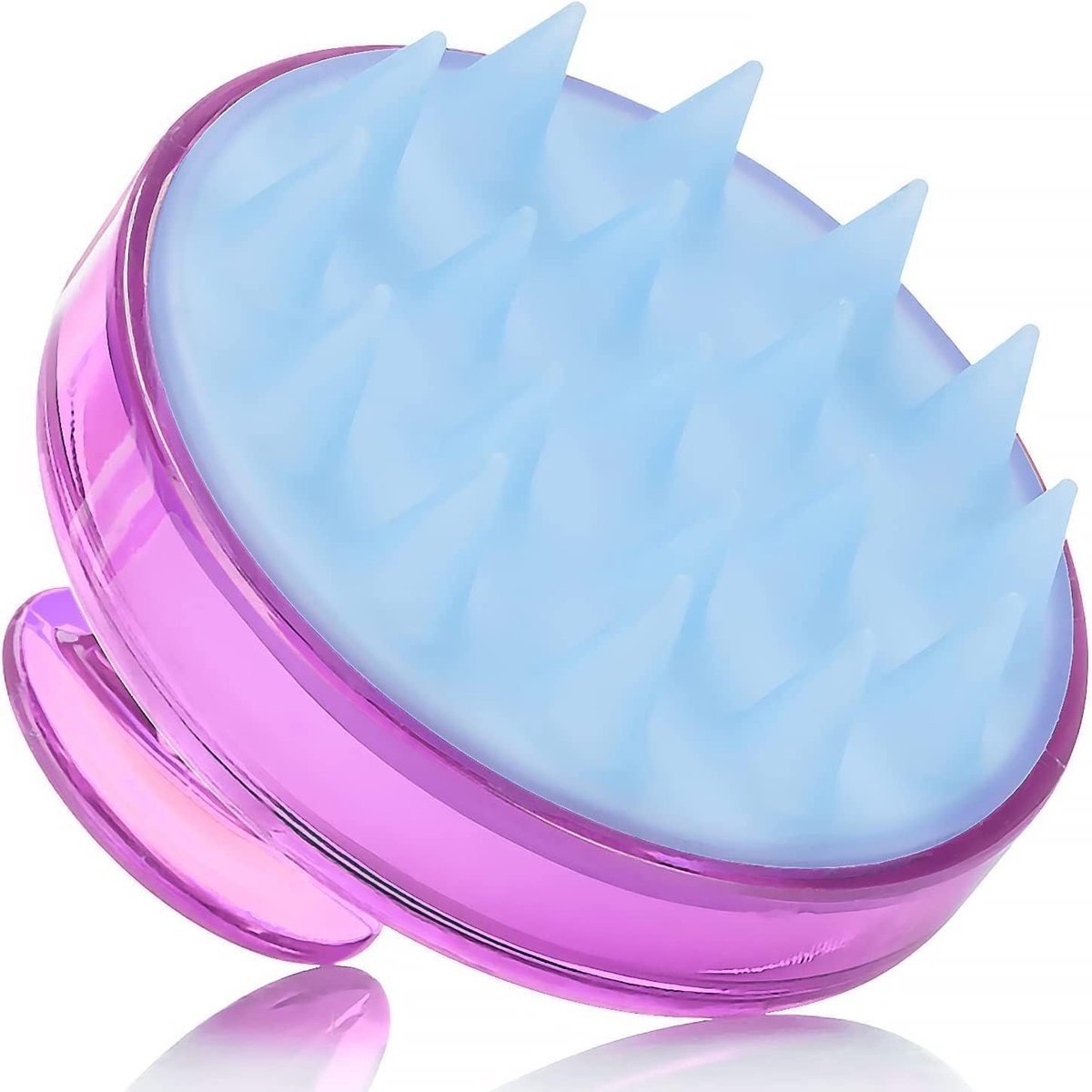Shampoo borstel zachte siliconen borstel haar massage pleisterborstel voor diepe haren reiniging hoofd spieren ontspanning (Purple)