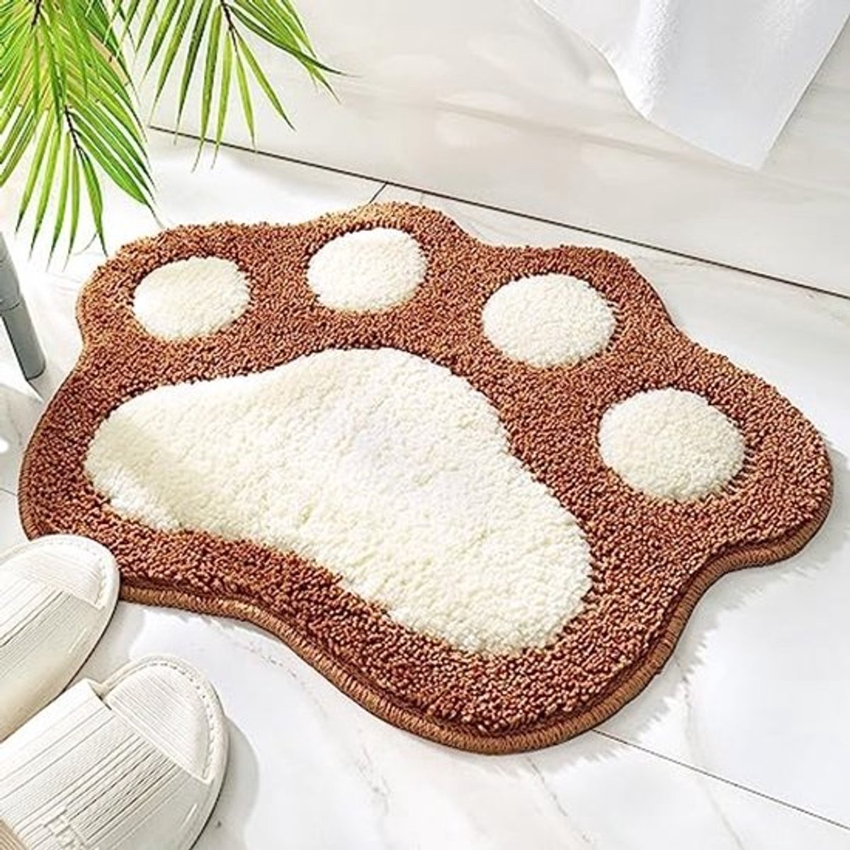 Cat Paw Shaped Non-Slip Bath Mat 45x60cm - Super Absorbent and Extra Soft