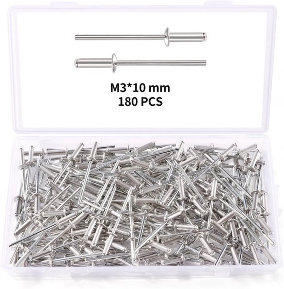 180 Stuks Dome Blind Klinknagels M3x10 mm voor Bevestiging en Constructie