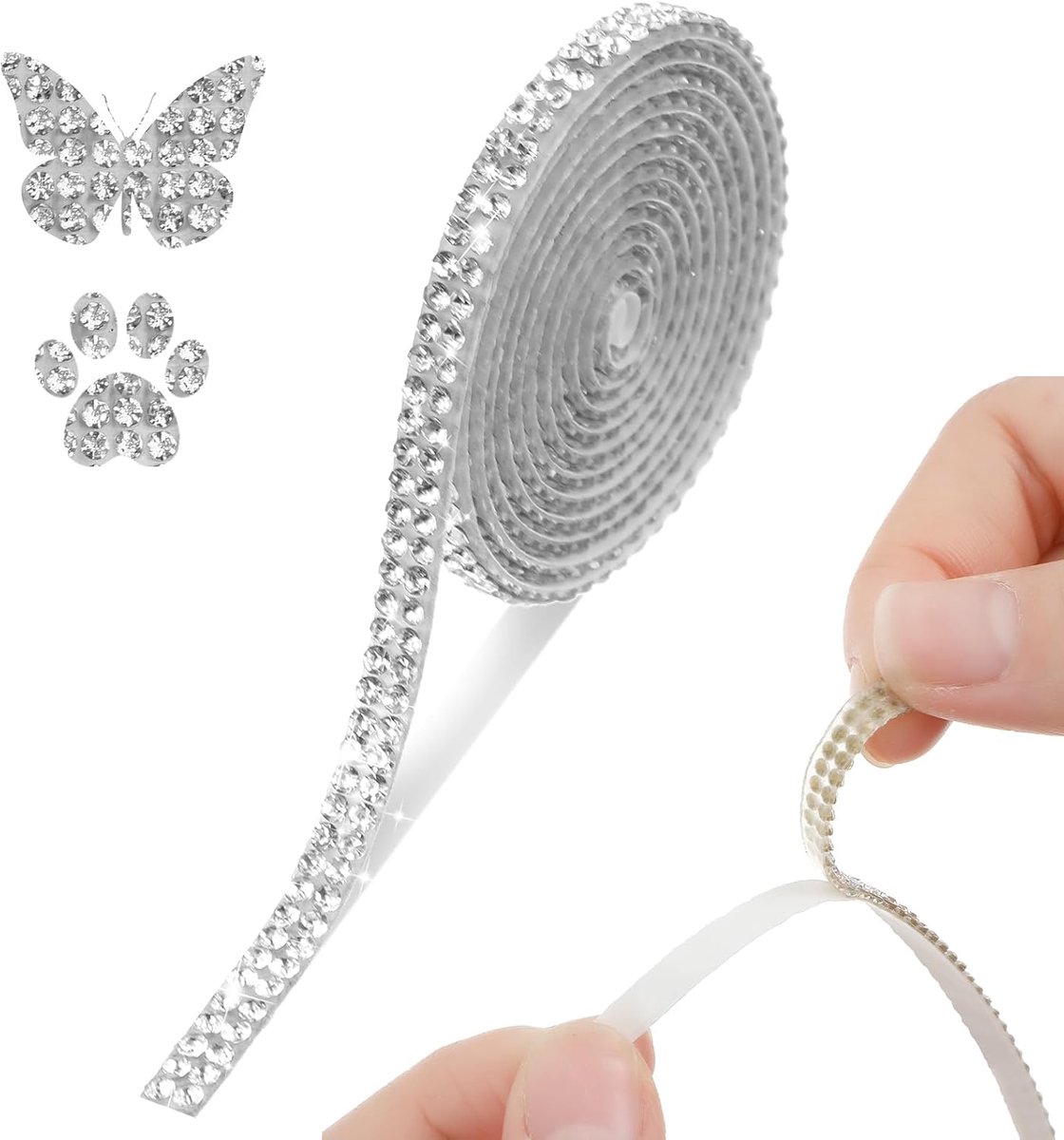 Strassteentjes, zelfklevend, fonkelende doe-het-zelf decoratie, strass, strepen, lijm, strass, glitterband voor het maken van doe-het-zelf knutselwerk, bruiloften