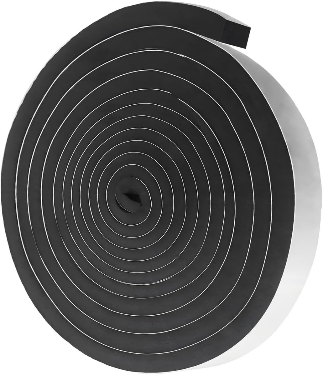 Zelfklevende afdichtband van schuim voor deuren en ramen, geluidsisolatie, stofdicht en schokabsorberend (25mm x 25mm x 4m, 1 rol)