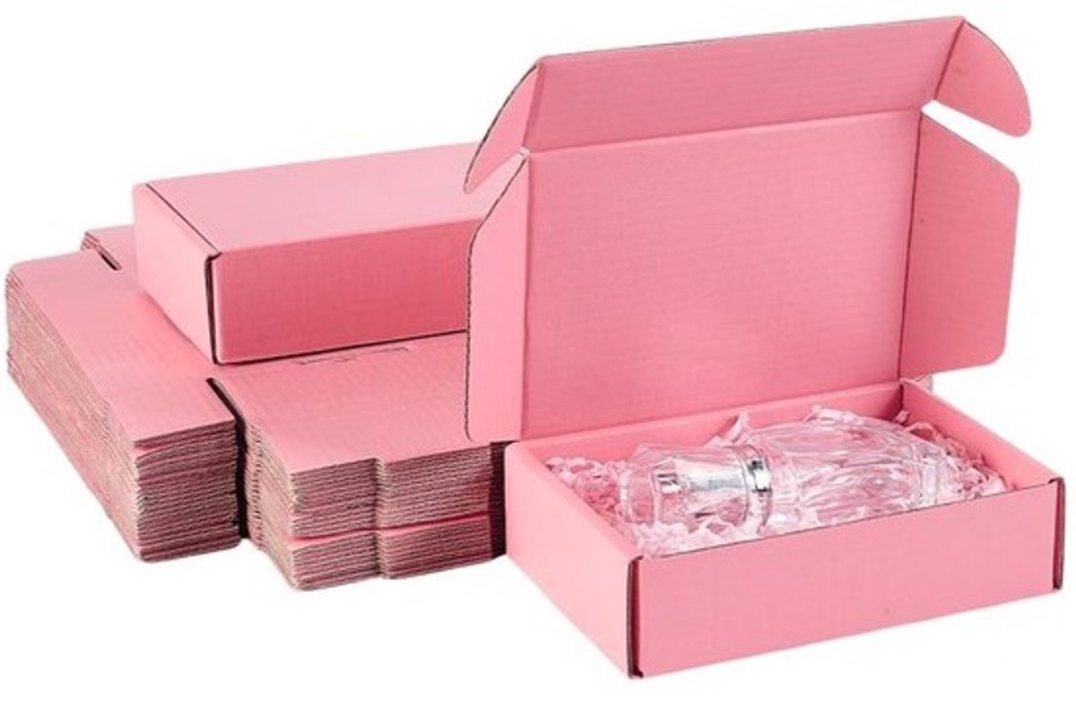 Dailygoods- Verzenddozen 30 Stuks - Roze Dubbelzijdig - Verpakking voor Kaarsen - Verzenddozen voor Kleine Bedrijven - 15 x 10 x 4 cm - Duurzaam Karton - Verpakkingsdozen
