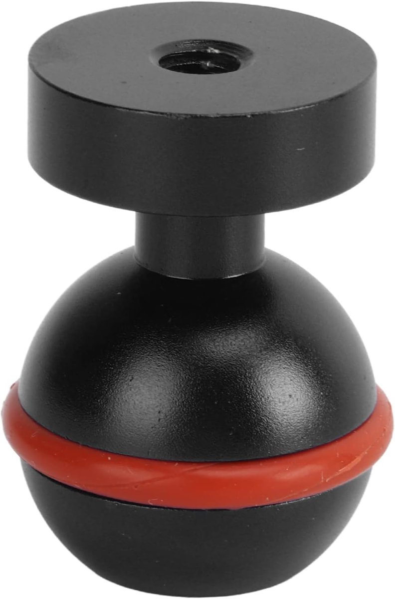 Adapter voor Onderwaterkogelarm Duiklamp Balhoofd Aluminiumlegering Harde Coating Anodiseren: Kleine Lichtgewicht Duurzame Duikzaklamp Balhoofd(zwart)