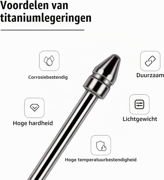 Pasvorm, geen versleten fijne titaniumlegering fijne potloodpunten compatibel met BOOX Pen 2 Pro, iReader, IFLYTEK, Lamy AL-Star digitale pen, vervangende balpen voor eReader digitale pen — afbeelding 5