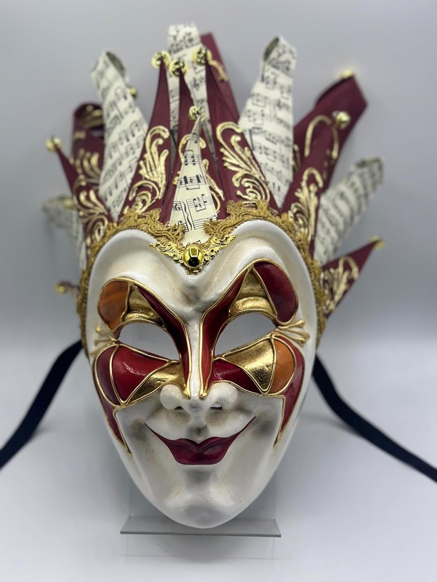 Face Jester Joker Venetiaanse maskerade Mardi Gras Carnaval Masker