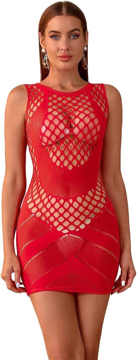 Sexy lingerie voor dames, bodycon, stretch, lange kokerjurk, outfits, ronde hals, maxi-jurk, party, club, ondergoed