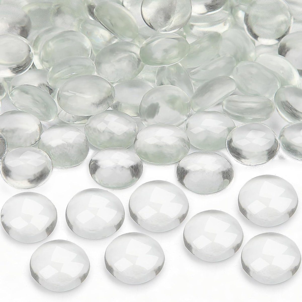 200 stuks transparante decoratieve stenen voor vazen, 900 g, decoratieve tuinstenen, glazen kiezels voor aquarium, landschapsarchitectuur, vazen, schalen, tuin