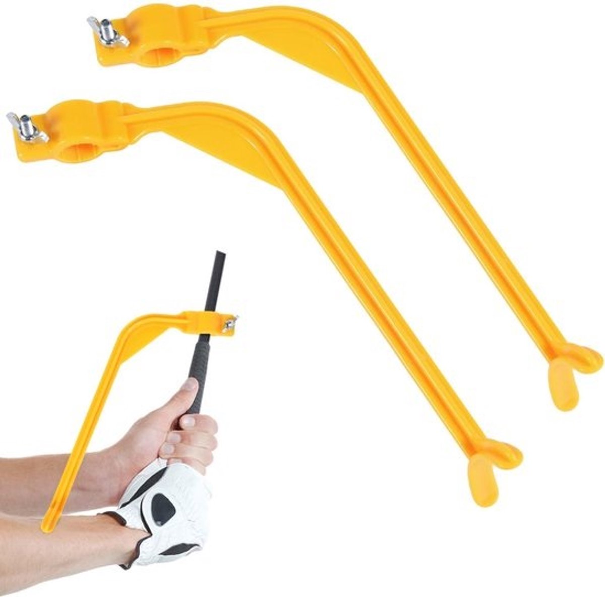 Golf swing trainer - golf oefentool - golfhouding verbeteren - dubbele correctie - 2 stuks - geel