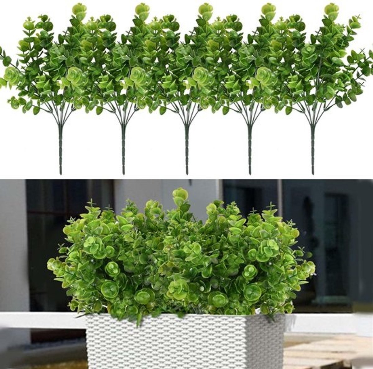 Solidchoice - Set van 5 bundels eucalyptuskunstgras voor tuin en balkon