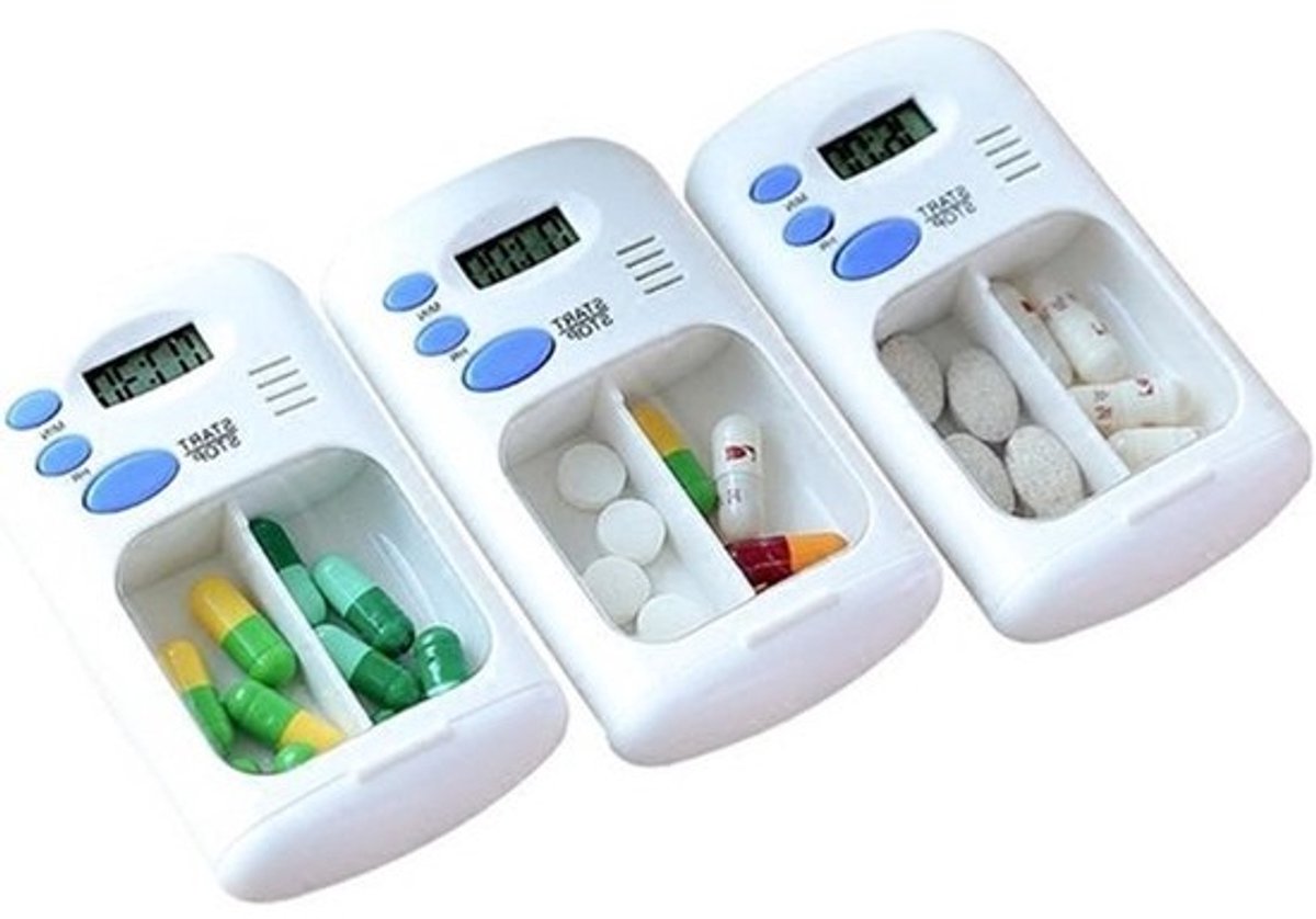 Digitale alarmmedicijndoos - Draagbare mini-pillenhouder met timer