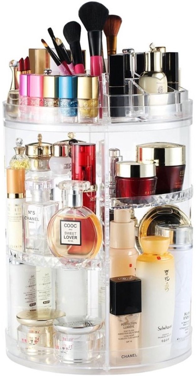 Grote 360 graden draaibare make-uporganizer 8-laags huidverzorgingscarrousel parfum oversized