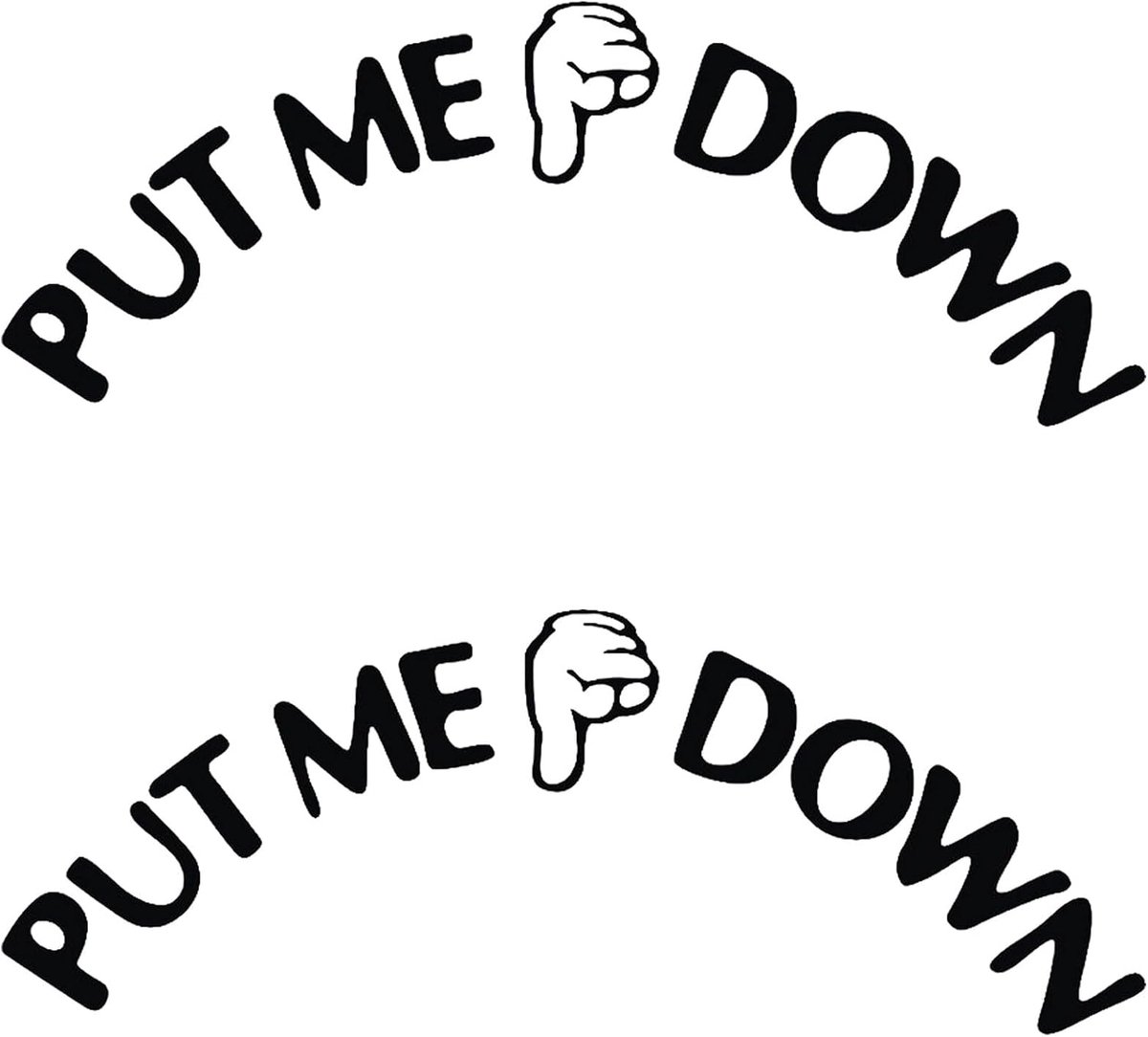 2 stuks WC-stickers, Put Me Down, badkamermuurstickers, creatieve en waterdichte pvc-stickers, grappige decoratie voor wc-bril en badkamer, 25 x 10 cm, modern en origineel design