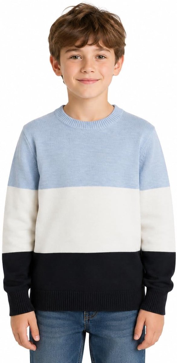 Jongens Katoen Rondehals Trui: Kinderen Lange Mouwen Gebreid Trui – Warm Casual Herfst School Outdoor