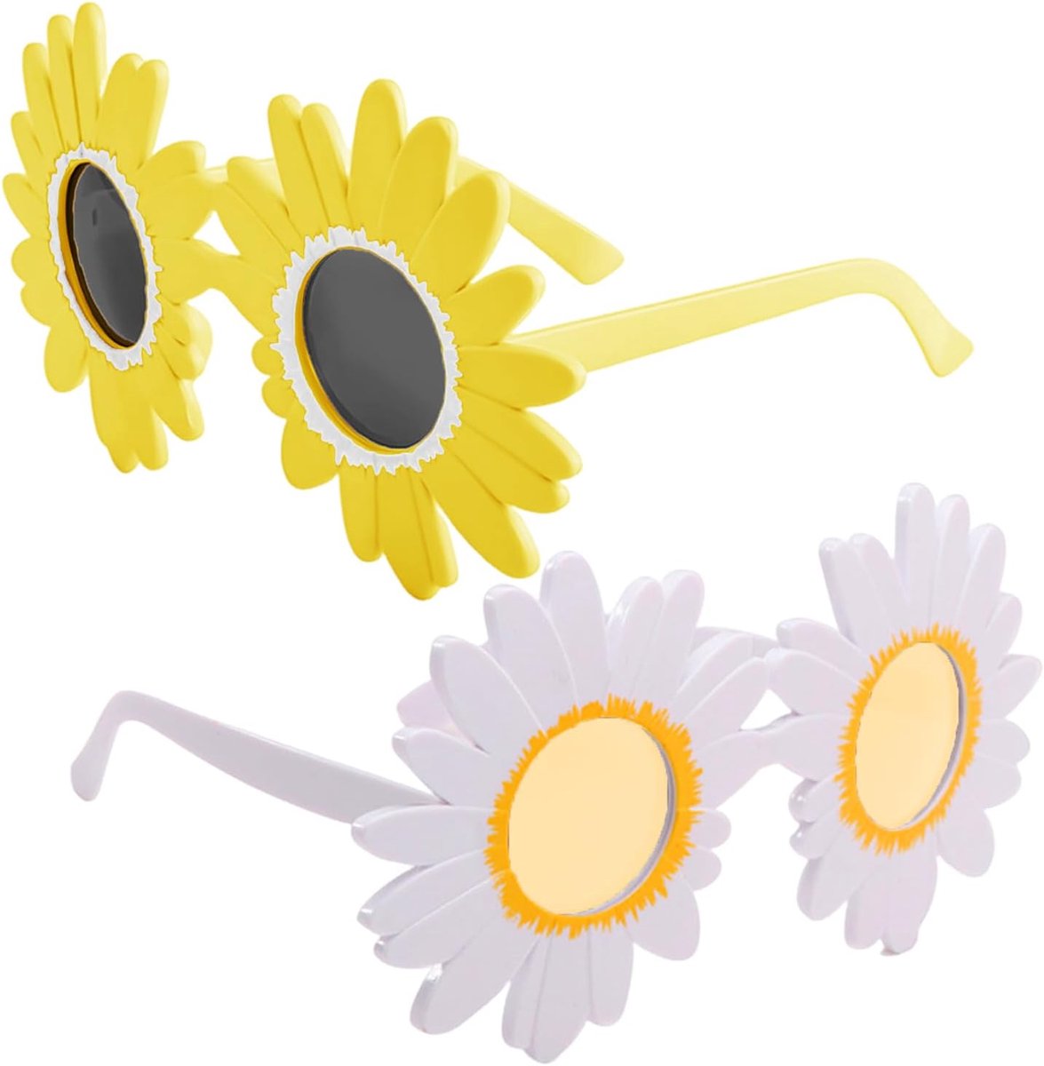 2 stuks madeliefjes, feestfoto-rekwisieten, creatieve bril, grappige bril, cartoon schattige bril.